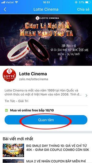 Quan tâm đến Lotte Cinema