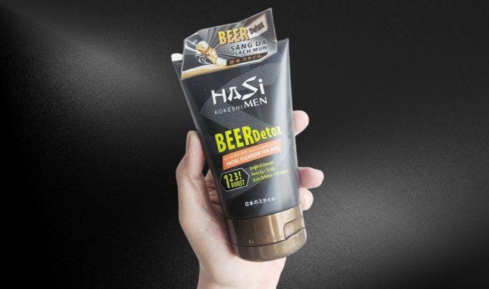 Kem rửa mặt thải độc và làm sáng da cho nam Hasi Beer Detox Facial Cleanser 50g