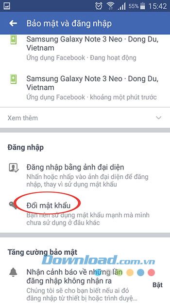 Thay đổi mật khẩu