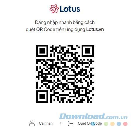 Sử dụng quét mã QR để đăng nhập tài khoản Lotus