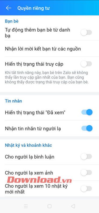 Thông báo 'Vừa mới truy cập' đã được tắt