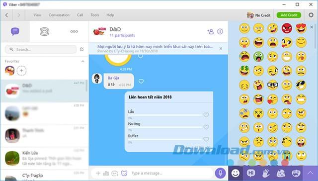 Thành công khi tạo bình chọn trên Viber