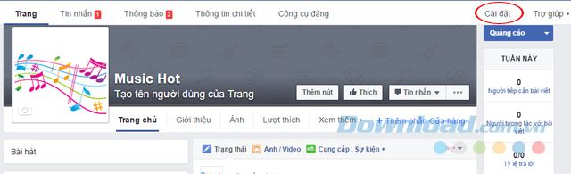 Truy cập phần Cài đặt