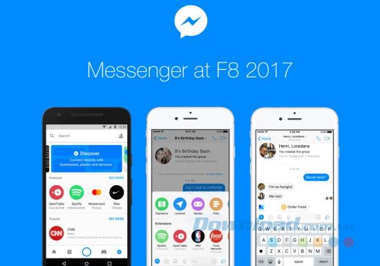 Các tính năng mới của Facebook Messenger 2.0