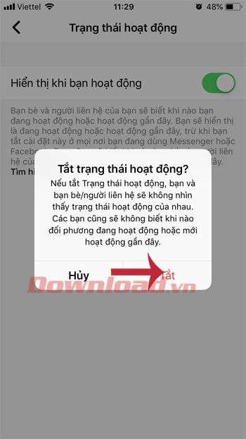 Xác nhận ẩn trạng thái hoạt động