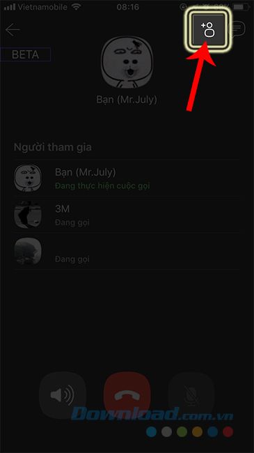 Thêm thành viên vào cuộc gọi nhóm trên Viber