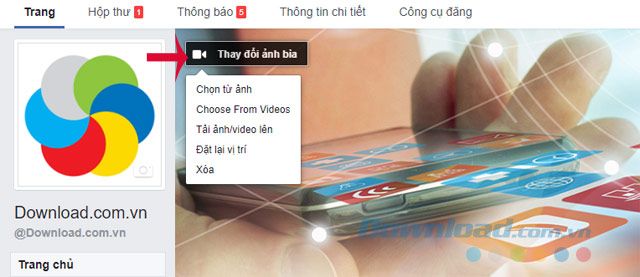 Thay đổi ảnh bìa Fanpage trên Facebook