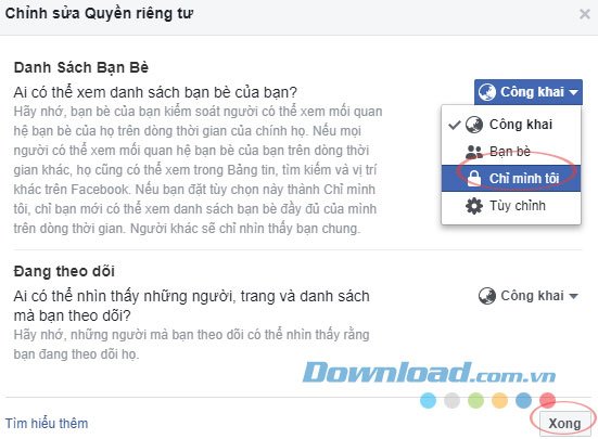 Bảo mật danh sách bạn bè trên Facebook