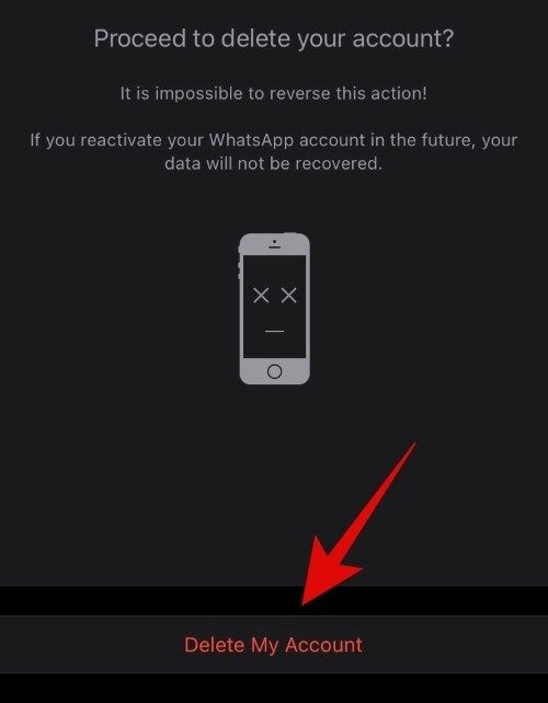 Xác nhận việc xóa tài khoản WhatsApp