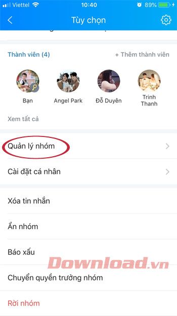 Quản lý nhóm