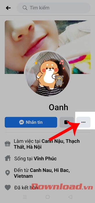 Nhấn vào biểu tượng ba chấm