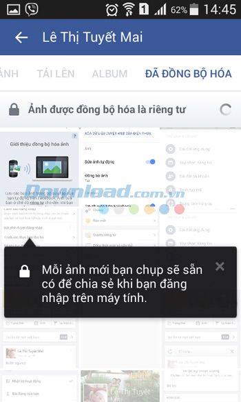 Quá trình đồng bộ hình ảnh trên Facebook