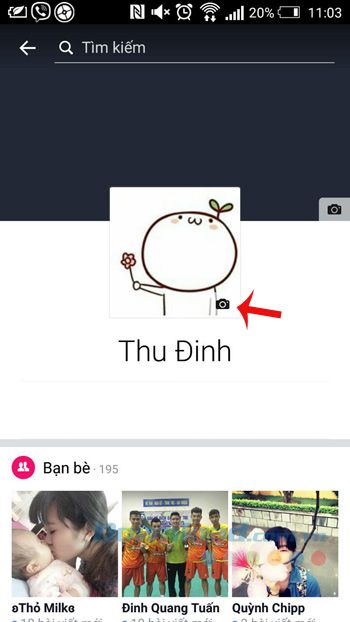 Nhấn vào ảnh đại diện trên Facebook