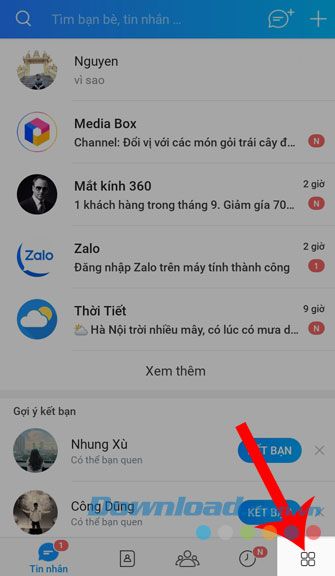 Nhấn vào mục Thêm