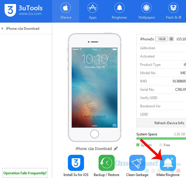 Giao diện chính của 3uTools