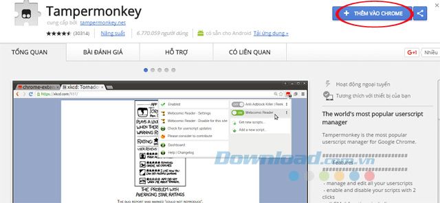 Tampermonkey cho Chrome