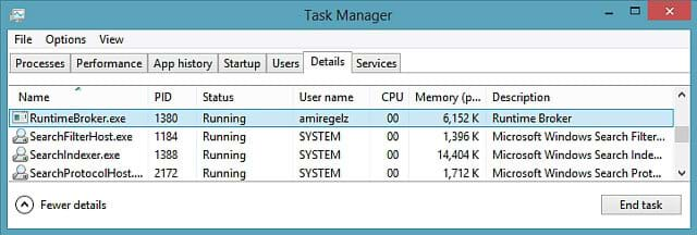 Runtime Broker tiêu tốn khá nhiều bộ nhớ hệ thống