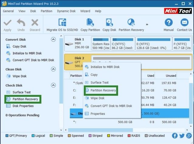 Khắc phục sự cố ổ đĩa bị unallocated bằng MiniTool Partition Wizard