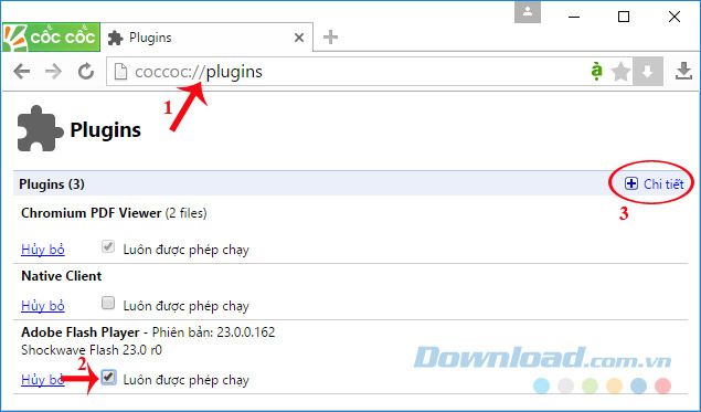 Cho phép Flash Player hoạt động trên trình duyệt