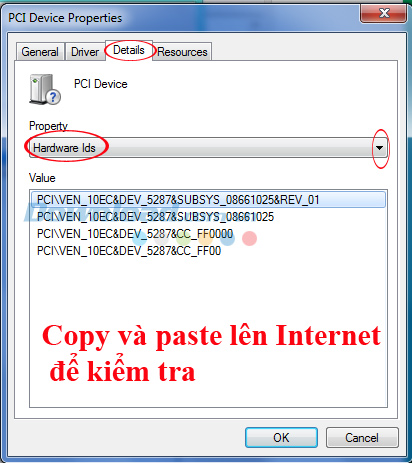 Sao chép để kiểm tra tên của phần còn thiếu