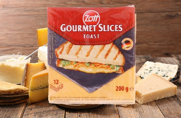 Phô mai lát Zott Toast Gourmet gói 200g (12 lát)