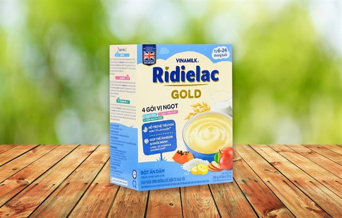 Bột ăn dặm Vinamilk RiDielac Gold 3 vị ngọt hộp 200g (6 - 24 tháng)