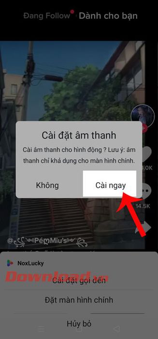 Nhấn nút Cài đặt ngay.