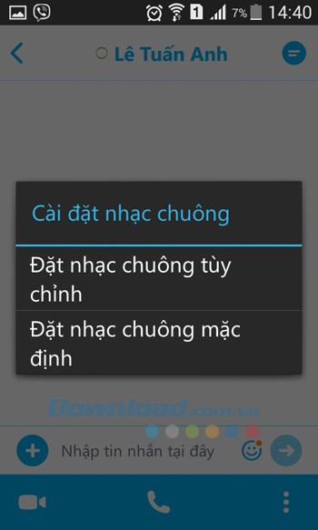 Đặt nhạc chuông trên Skype cho điện thoại Android