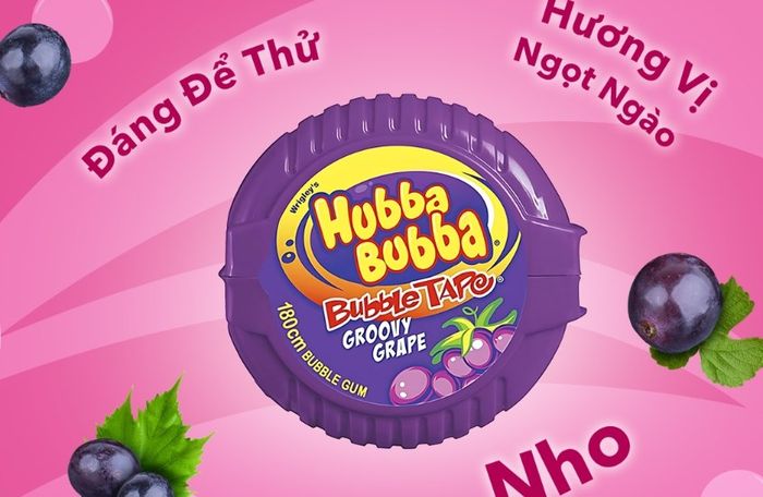 Kẹo singum Hubba Bubba vị nho hộp 56g (từ 3 tuổi)