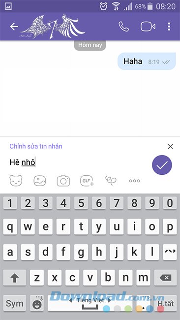 Sửa tin nhắn Viber trên Android lại