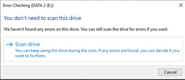 Nhấp vào Scans Drive