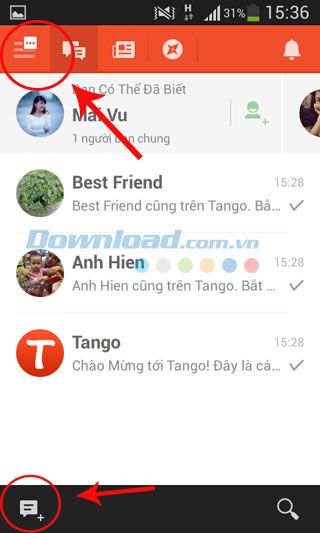 tango ứng dụng nhắn tin và gọi video miễn phí