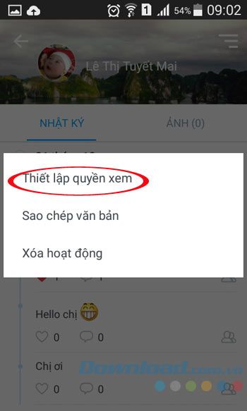 Thiết lập quyền xem