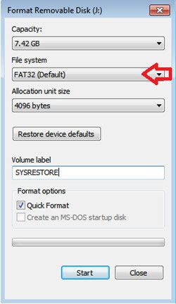 Format Removable Disk