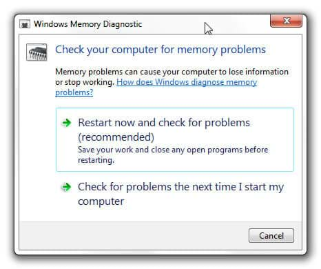 Chẩn đoán Bộ nhớ với Windows Memory Diagnostic