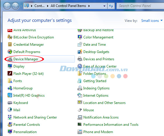 Chọn <strong>Device Manager</strong>