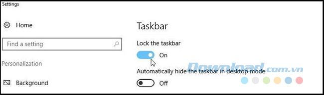 Khóa Taskbar