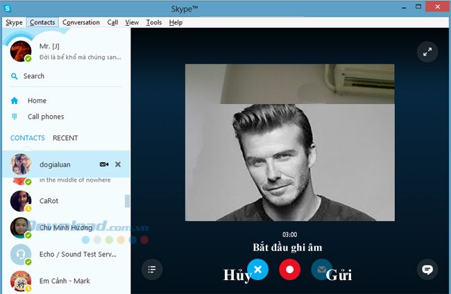 Hướng dẫn sử dụng Send Video Message trên Skype