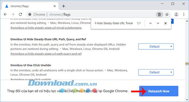 Khởi động lại trình duyệt Chrome