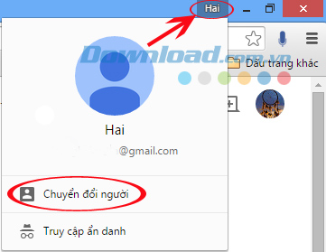 Cách chuyển đổi giữa các tài khoản trên Chrome