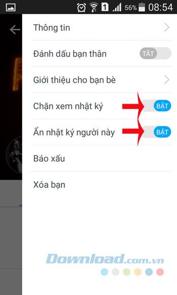 Chặn xem nhật ký