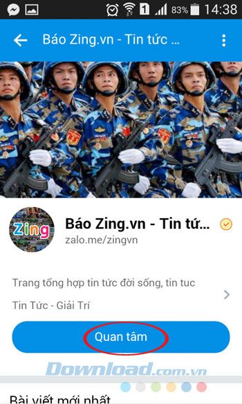 Quan tâm đến Zing.vn