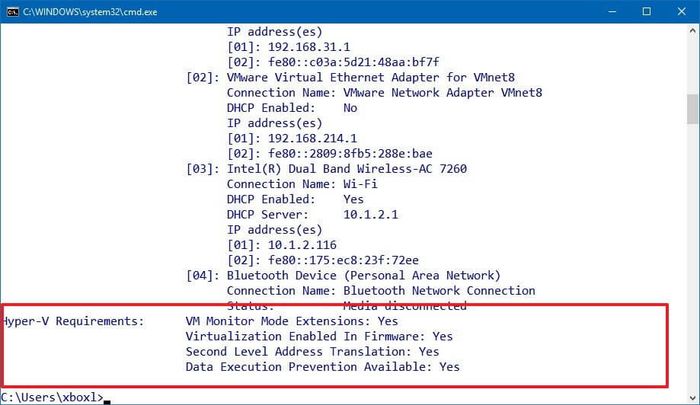 Thông tin về ảo hóa trên Windows 10