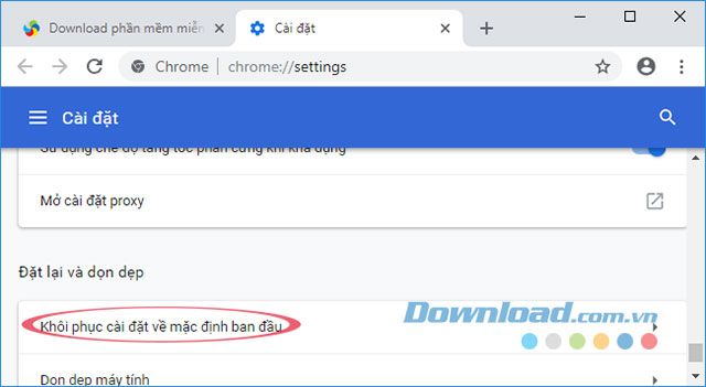 Khôi phục cài đặt gốc