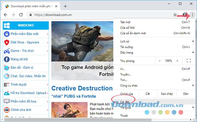 Cài đặt Chrome