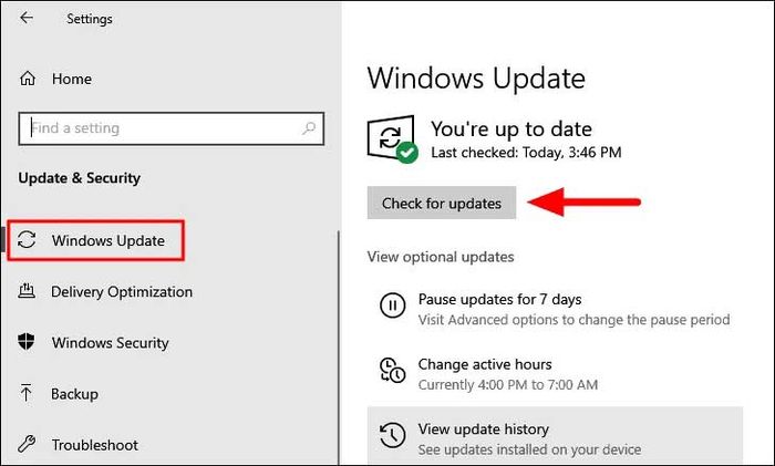 Cập nhật Hệ điều hành Windows 10