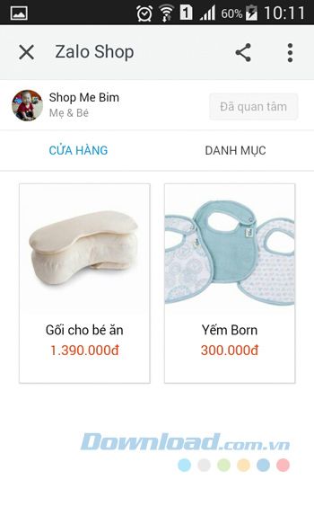 Giao diện của cửa hàng