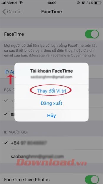 Thay đổi vị trí đăng ký