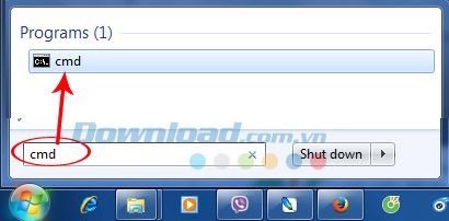 Mở cmd từ menu start