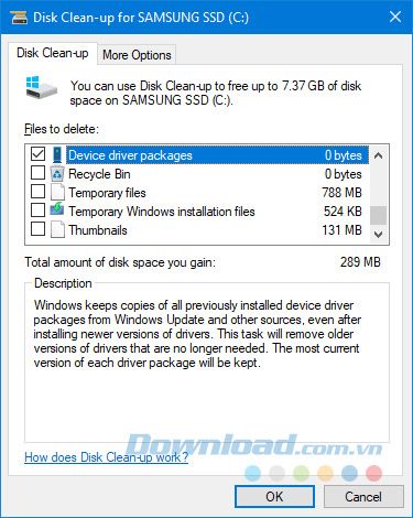 Bắt đầu Disk Clean